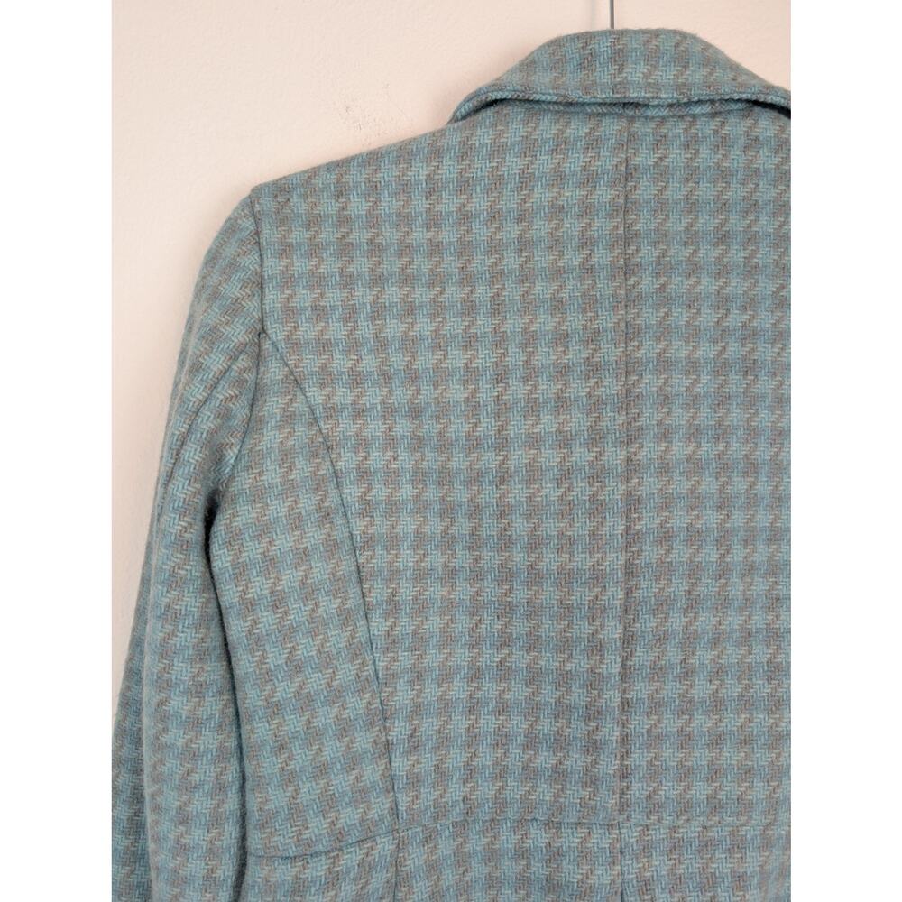 Abercrombie & Fitch Jacket Pea Coat Tweed Plaid Wool Blue Y2K Vintage Size M - Picture 6 of 10